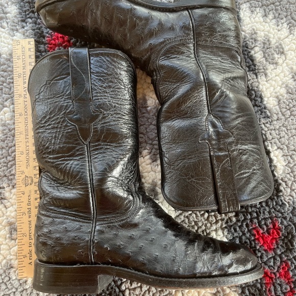Lucchese Women size 6B Ostrich & Leather Black GUC - Picture 5 of 8